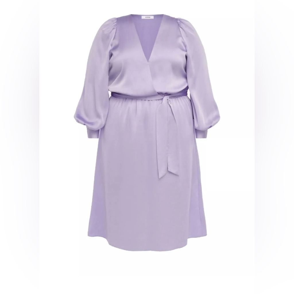 Justfab- Tie Front Midi Dress- Color: Orchid-Women's Size 1x- New!!